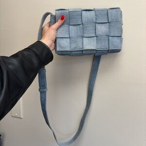Bottega Veneta Light Blue Woven Crossbody Bag